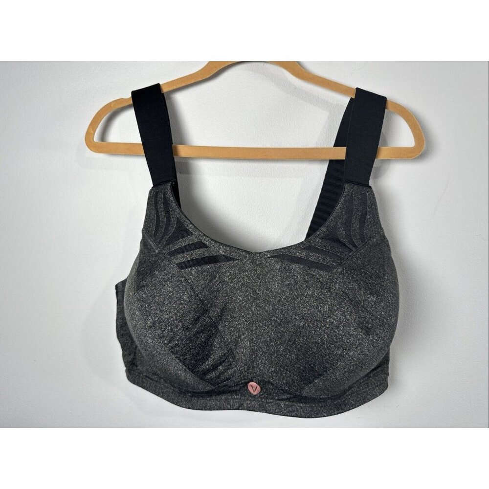 Livi 40H Bra Comfort Adjustable Underwire Black Gray Max Support Wide Straps